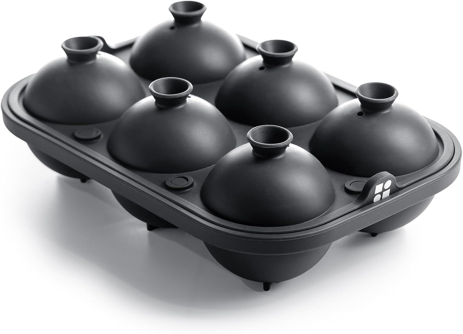 Ice Cube Molds, Large Silicone Sphere & Square Combo with Fill Funnel | 2 Inch round & Square Shapes, Built in Easy Fill Funnel, Large Silicone Combo for Whiskey Bourbon & Cocktails