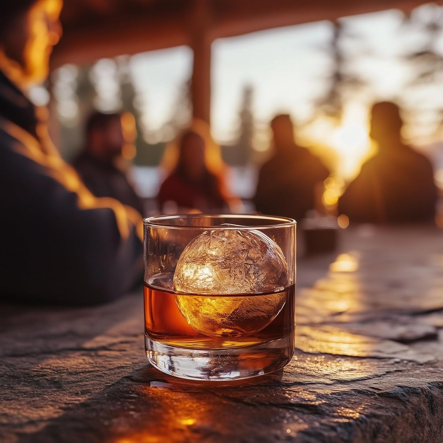 Ice Cube Molds, Large Silicone Sphere & Square Combo with Fill Funnel | 2 Inch round & Square Shapes, Built in Easy Fill Funnel, Large Silicone Combo for Whiskey Bourbon & Cocktails